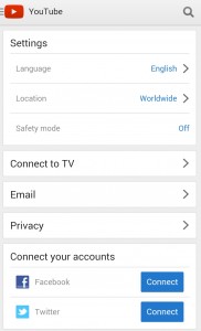 Android YouTube app safe search