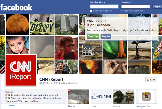 CNN Citizen Journalism Site on Facebook