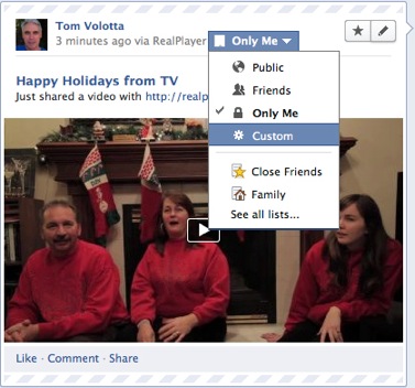 Facebook holiday video