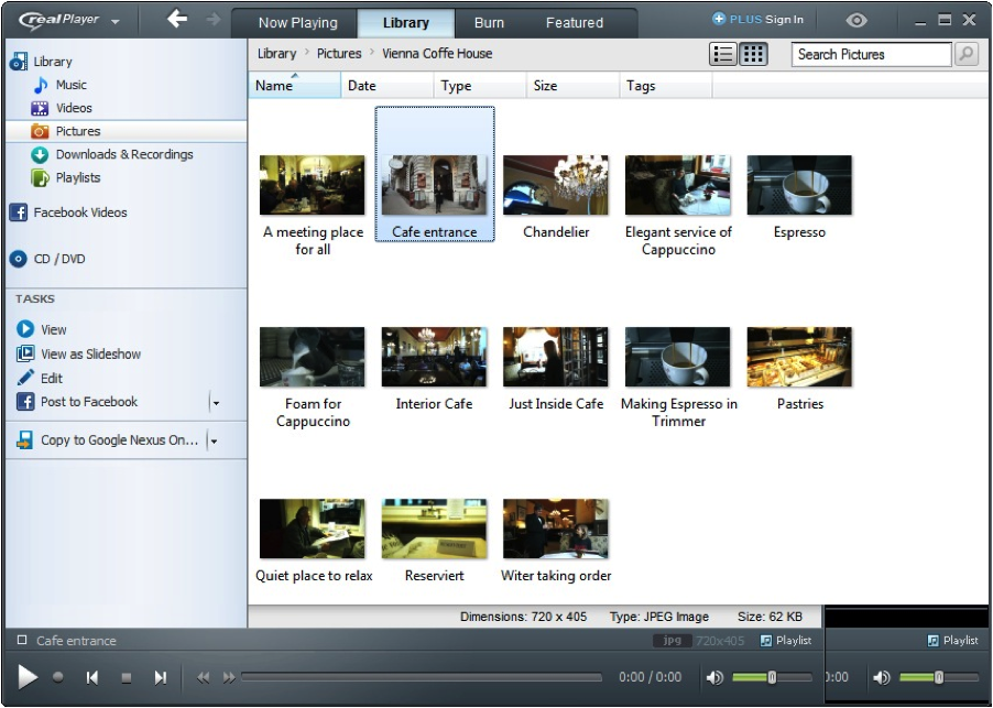 Extract images with RealPlayer
